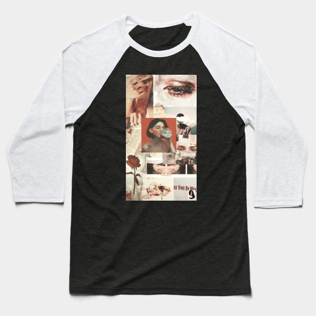 Brick Red Mood Board Baseball T-Shirt by giantplayful